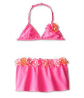 Kate Mack Pink Paradise Swim Bikini Skirted (Big Kids) Fuchsia