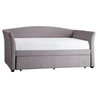 Paige Daybed with Pullout Trundle   Grey Linen (Twin)