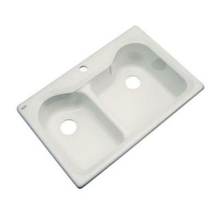 Thermocast Breckenridge Drop In Acrylic 33 in. 1 Hole Double Bowl Kitchen Sink in Tender Grey 46181