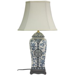 Oriental Furniture Vase 26 H Table Lamp with Empire Shade