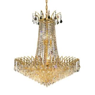 Elegant Lighting 16 Light Gold Chandelier with Clear Crystal EL8033D29G/RC