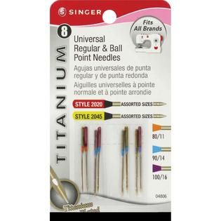 Singer Universal & Ball Point Needles Size 80/11 (2), 90/14 (4) & 100