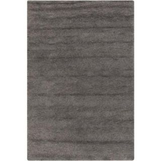 5' x 8' Solid Charcoal Gray Hand Woven Wool Area Throw Rug