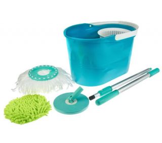 Spin & Go Pro Spin Mop w/ Mop Head & Duster Cover —