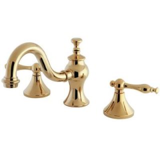 Kingston Brass Victorian 8 in. Widespread 2 Handle High Arc Bathroom Faucet in Polished Brass HKS7162NL