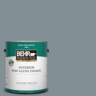 BEHR Premium Plus 1 gal. #740F 4 Dark Storm Cloud Zero VOC Semi Gloss Enamel Interior Paint 340001