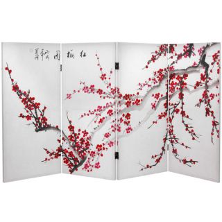 foot Tall Double sided Plum Blossom Canvas Room Divider   15932441