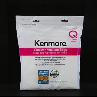Kenmore type Q vacuum bags 53291 provide HEPA filtration for certified
