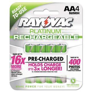 Rayovac 4pk Platinum Low Discharge NiMH Carded AA Batteries