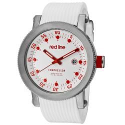 Red Line Mens Compressor White Textured Silicon Watch   14042612
