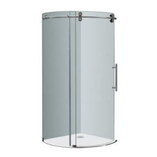Aston Orbitus 36 in. x 36 in. x 75 in. Completely Frameless Round Shower Enclosure in Stainless Steel with Right Opening SEN980 SS 36 8 R