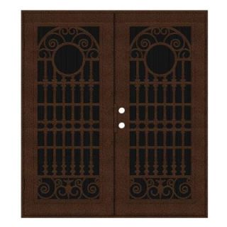 Unique Home Designs 72 in. x 80 in. Spaniard Copperclad Right Hand Surface Mount Aluminum Security Door with Charcoal Insect Screen 1S2029KL2CCISA