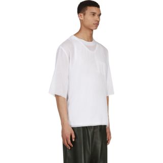 Yang Li White Oversize Semi Sheer T Shirt