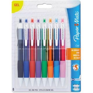Paper Mate Retractable Gel Pens, Medium Point, Assorted, 8 Pack