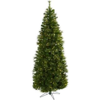 Nearly Natural 7 1/2' Cashmere Slim Christmas Tree with Clear Lights