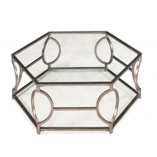 Somette Double Ring Glass Cocktail Table