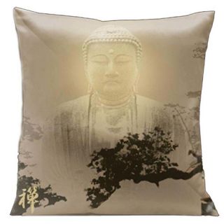 Zen Buddha Mist Throw Pillow by Lama Kasso