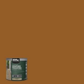 BEHR Premium 8 oz. #SC134 Curry Solid Color Weatherproofing All In One Wood Stain and Sealer Sample 501316