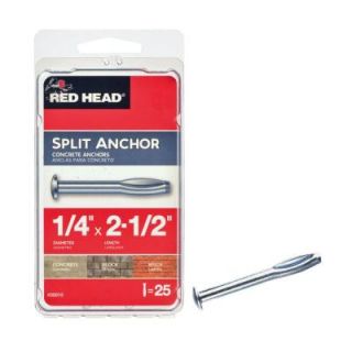 Red Head 1/4 in. x 2 1/2 in. Split Anchor (25 Pack) 35015