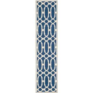 Safavieh Newport Royal Blue/White 2 ft. 3 in. x 10 ft. Runner NPT434C 210