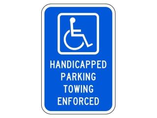 TAPCO 373 05800 Parking Sign, 18 x 12In, WHT/BL, HDCP