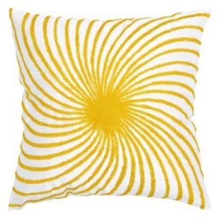 Rizzy Home Embroidered Yellow Spiral Sun Decorative Throw Pillow