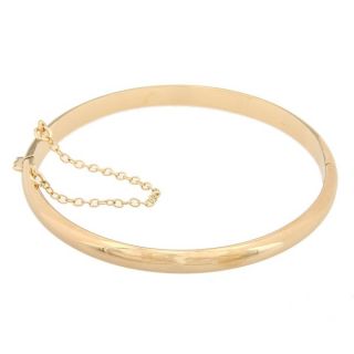 Sterling Essentials 14K Gold over Silver 7 Inch Polished Bangle