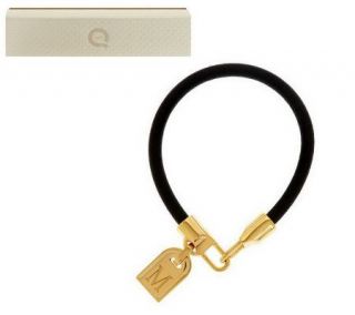 Yellow Bronze Initial Tag Leather Bracelet by Bronzo Italia —