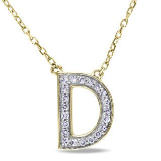 Miadora 14k Yellow Gold 1/10ct TDW Diamond D Initial Necklace (G H