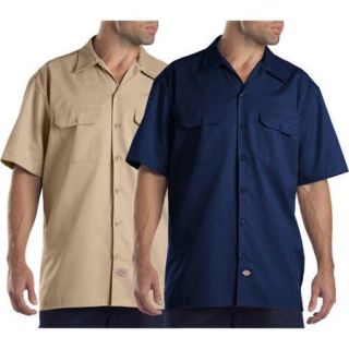 Dickies Men's Short Sleeve Twill Work Shirt, 2 Pack