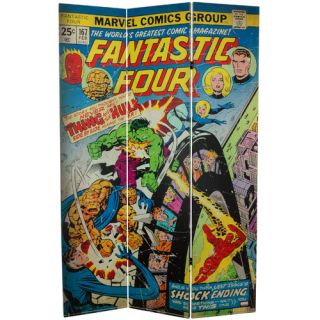 Oriental Furniture 71 x 47.25 Tall Double Sided Fantastic Four / The