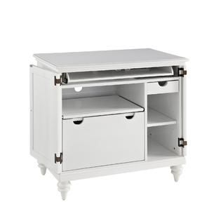 Home Styles  Brushed White Bermuda Compact Computer Cabinet