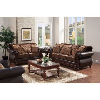 Furniture of America Traditional Franchesca 2 piece Fabric Leatherette