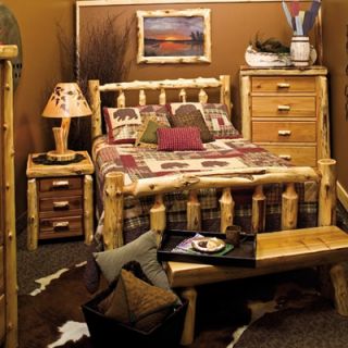 Fireside Lodge Traditional Cedar Log Slat Bedroom Collection