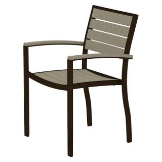 Polywood® Euro 2 Piece Patio Dining Arm Chair Set   Bronze Frame