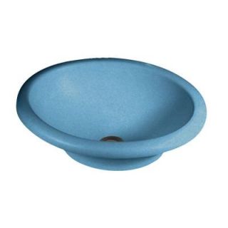 Swanstone Oval Solid Surface Vessel Sink in Tahiti Blue DISCONTINUED TRI 1815HL 056