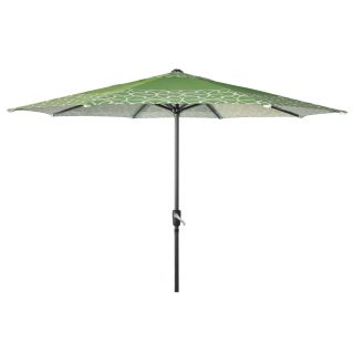 Garden Treasures Round Scrolls Green Market Umbrella with Crank (Common 105 in; Actual 105 in)