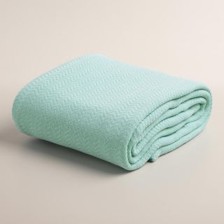 Blue Chevron Cotton Blanket