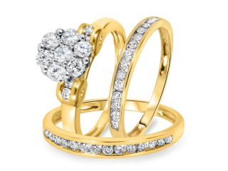 1 3/8 CT. T.W. Diamond Ladies Engagement Ring, Wedding Band, Men's Wedding Band