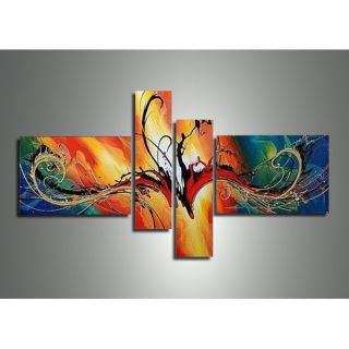 DesignArt Colorful Abstract 4 Piece Original Painting on Canvas Set