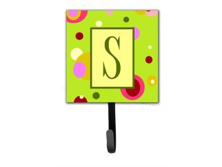 Letter S Initial Monogram   Green Leash Holder or Key Hook