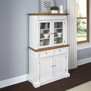 Home Styles White and Oak Americana Buffet and Hutch