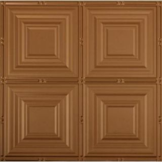 Global Specialty Products Dimensions 2 ft. x 2 ft. Aged Copper Lay in Tin Ceiling Tile for T Grid Systems 320 25