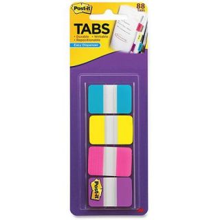 3M Post it 1" Solid Color Self Stick Tabs