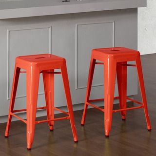 Tabouret Tangerine Metal 24 inch Counter Stools (Set of 2)