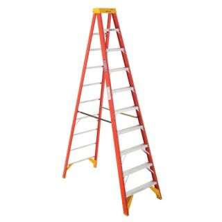 10 ft Fiberglass Step Ladder with 300 lb. Load Capacity