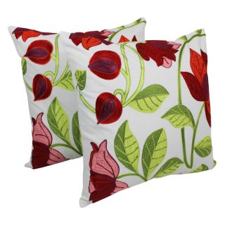 Blazing Needles 20 inch Indian Elegant Roses Embroidered Throw Pillows