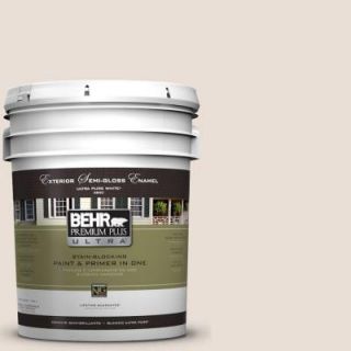 BEHR Premium Plus Ultra 5 gal. #N190 1 Smokey Cream Semi Gloss Enamel Exterior Paint 585005
