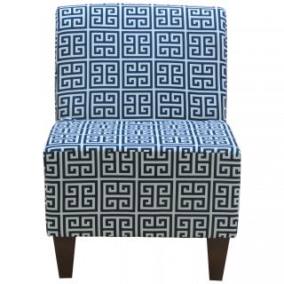 Fox Hill Trading Penelope Armless Towers Blue Slipper Chair
