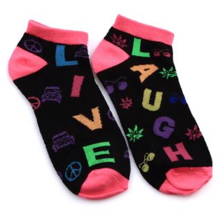 All Mixed Up Womens Live Laugh Love Ankle Socks (Pack of 6
